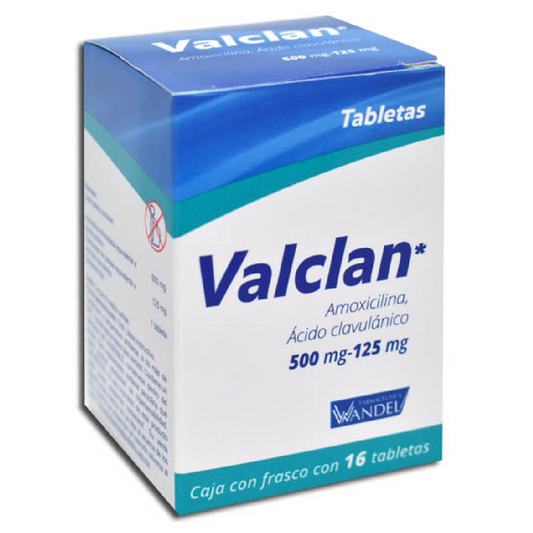 VALCLAN c/16 TABS. 500/125 MG.